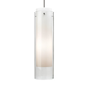 Visual Comfort Echo Grande 5" Wide Mini Pendant Clear with Satin Nickel finish