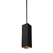 Visual Comfort Exo 6" Wide LED Mini Pendant with 12" Stem and 30° Beam Spread Black / Gold Haze / 2700K
