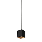 Visual Comfort Exo 6-1/8" Tall Integrated LED Mini Pendant with 12" Stem, 60 Degree Optics Black / Gold Haze / 2700K