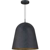Visual Comfort Fett Single Light 17-11/16" Wide Line-Voltage Suspension LED Pendant with Sand Cast Aluminum Shade Weathered Zinc