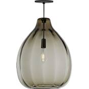 Visual Comfort Harper 16" Wide LED Suspension Pendant Black / Smoke