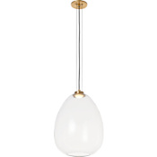 Visual Comfort Kapoor 13" Wide LED Suspension Pendant Clear / Natural Brass
