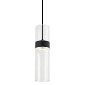 Visual Comfort Manette 4" Wide LED Mini Pendant Clear Glass / Black