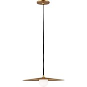 Visual Comfort Pirlo Single Light 22" Wide Pendant Aged Brass