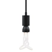 Visual Comfort SoCo 1 Light Mini Pendant with Black Modern Socket and 24 Foot Colored Cord Black