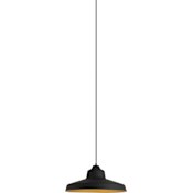 Visual Comfort Zevo Single Light 18" Wide LED Pendant with Metal Shade and 3000K LED Bulb Black/Gold