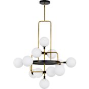 Visual Comfort Viaggio 12 Light 30-3/16" Wide Chandelier Opal / Brass