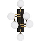 Visual Comfort Viaggio 6 Light 26-1/2" Tall LED Wall Sconce Opal / Brass / 3000K