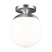 Visual Comfort Leo 8" Wide LED Semi-Flush Globe Ceiling Fixture Satin Aluminum
