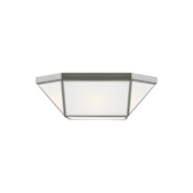 Visual Comfort Morrison 2 Light 16" Wide Flush Mount Ceiling Fixture Brushed Nickel