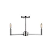 Visual Comfort Fullton 3 Light 20" Wide LED Semi-Flush Ceiling Fixture Brushed Nickel
