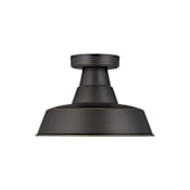 Visual Comfort Barn Light 12" Wide LED Outdoor Semi-Flush Ceiling Fixture - Bulb Included Antique Bronze