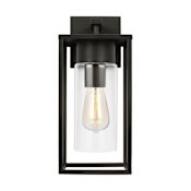 Visual Comfort Vado 15" Tall Wall Sconce with Clear Glass Shade Antique Bronze