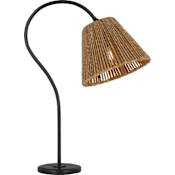 Visual Comfort Dume 24" Tall Gooseneck Table Lamp with Natural Shade Aged Iron