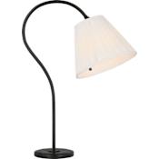Visual Comfort Dume 24" Tall Gooseneck Table Lamp with Silk Shade Aged Iron