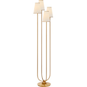 Visual Comfort Montreuil 67" Triple Floor Lamp with Linen Shades by AERIN Gild