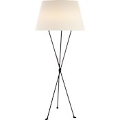 Visual Comfort Lebon 62" Floor Lamp with Linen Shade by AERIN Aged Iron