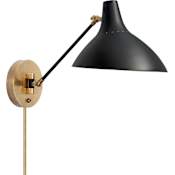 Visual Comfort Charlton 15" Hardwired or Plug-In Wall Light by AERIN Black / Brass