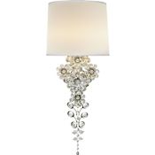 Visual Comfort Claret 23-1/2" High Wall Sconce with Linen Shade Burnished Silver Leaf