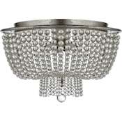 Visual Comfort Jacqueline 18" Flush Mount by AERIN Burnished Silver Leaf