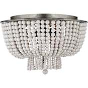 Visual Comfort Jacqueline 18" Flush Mount by AERIN Burnished Silver Leaf