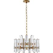 Visual Comfort Bonnington 15" Chandelier with Crystal by AERIN Hand Rubbed Antique Brass