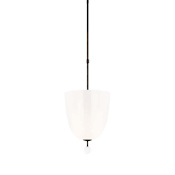 Visual Comfort Brisa 3 Light 13" Wide Pendant Bronze / White Strie Glass