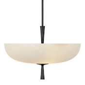 Visual Comfort Pascal 3 Light 19" Wide Pendant with Alabaster Shade Bronze