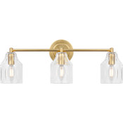 Visual Comfort Augusta 3 Light 9" Tall Bathroom Sconce Gild