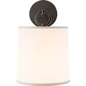 Visual Comfort French Cuff 14" High Wall Sconce with Silk Shade Bronze