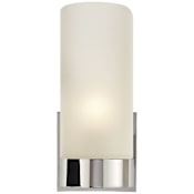 Visual Comfort Urbane 9" High Wall Sconce with Frosted Glass Shade Polished Nickel