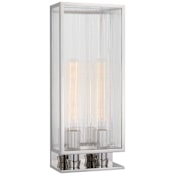 Visual Comfort York 2 Light 25" Tall Outdoor Wall Sconce Polished Nickel