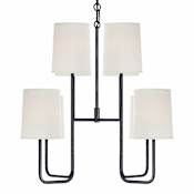 Visual Comfort Go Lightly 31" Shaded Chandelier by Barbara Barry Charcoal