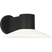 Visual Comfort Focal 9" Tall LED Outdoor Wall Sconce with Opal Etched Glass Shade Textured Black