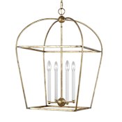 Visual Comfort Stonington 4 Light 18" Wide Taper Candle Pendant Antique Gild