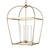 Visual Comfort Stonington 4 Light 25" Wide Taper Candle Pendant Antique Gild