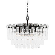 Visual Comfort Arden 10 Light 24" Wide Crystal Waterfall Chandelier Aged Iron