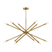 Visual Comfort Eastyn 12 Light 42" Wide Sputnik Chandelier Burnished Brass