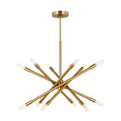 Visual Comfort Eastyn 12 Light 28" Wide Sputnik Chandelier Burnished Brass
