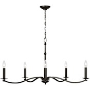Visual Comfort Wellen 5 Light 36" Wide Taper Candle Style Chandelier Aged Iron
