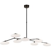 Visual Comfort Brindille 7 Light 61" Wide LED Chandelier with Frosted Glass Shades Gun Metal