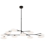 Visual Comfort Brindille 11 Light 65" Wide LED Chandelier with Frosted Glass Shades Gun Metal