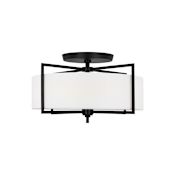 Visual Comfort Perno 3 Light 20" Wide Semi-Flush Drum Ceiling Fixture Aged Iron