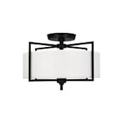 Visual Comfort Perno 2 Light 15" Wide Semi-Flush Drum Ceiling Fixture Aged Iron