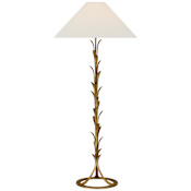 Visual Comfort Provenz 62" Tall Torchiere Floor Lamp with Linen Shade French Gild