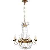 Visual Comfort Paris Flea Market 24" Medium Chandelier with Seeded Glass by E. F. Chapman Antique Burnished Brass