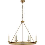 Visual Comfort Launceton 36" Candle Style Chandelier by E. F. Chapman Antique Burnished Brass