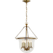 Visual Comfort Country 16" Medium Bell Jar Lantern by E. F. Chapman Antique Burnished Brass