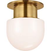 Visual Comfort Callan 8" Wide Semi-Flush Urn Ceiling Fixture Antique-Burnished Brass