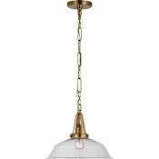 Visual Comfort Layton 14" Wide Pendant Antique-Burnished Brass